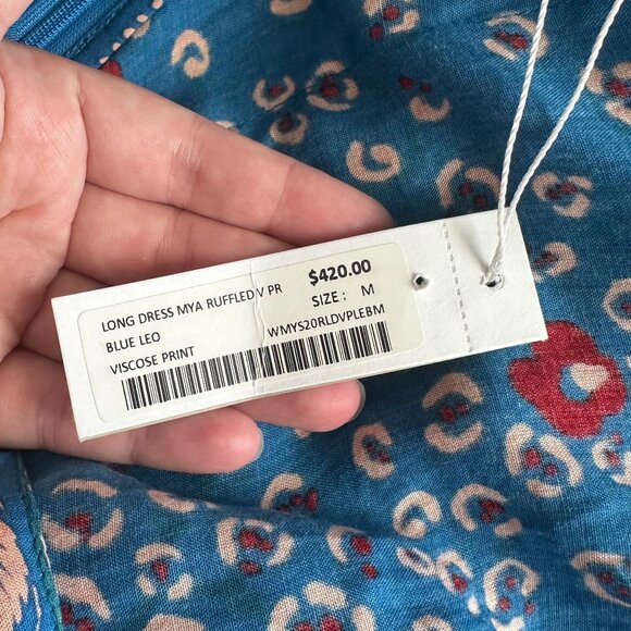 Poupette St Barth Mya Maxi Dress Blue Leo Print - Picture 12 of 15